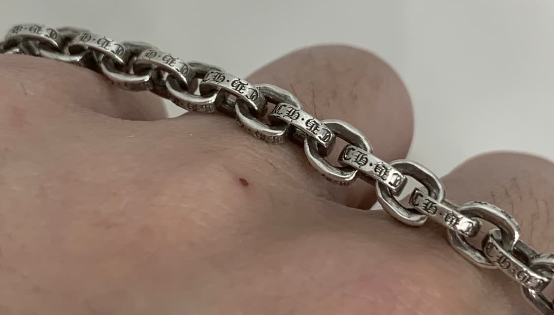 [7인치] 크롬하츠 페이퍼체인 은 팔찌 상품이미지9