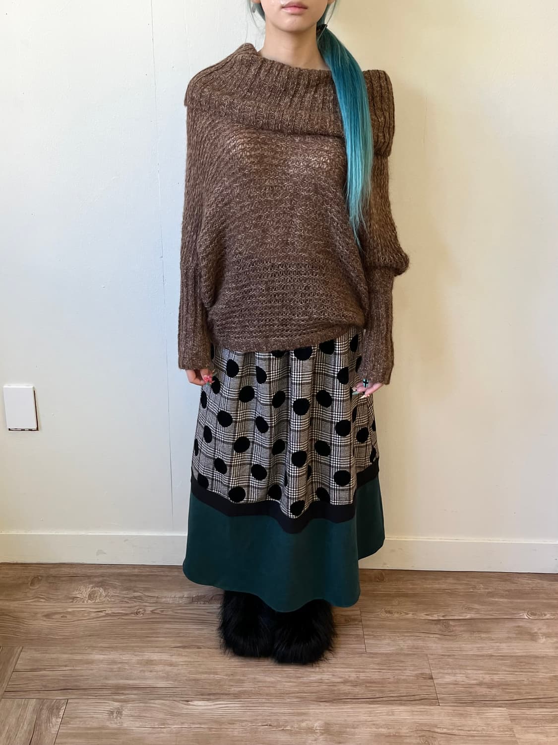 axes 도트 밴딩 스커트 상품이미지8