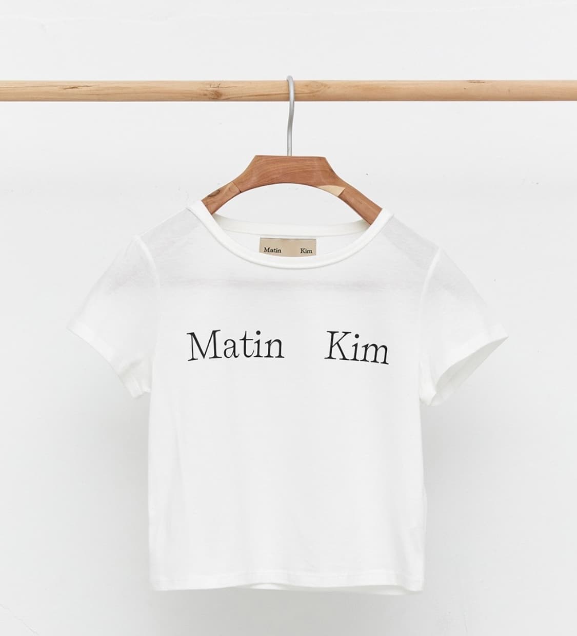 Matin kim logo silket crop top 상품이미지2
