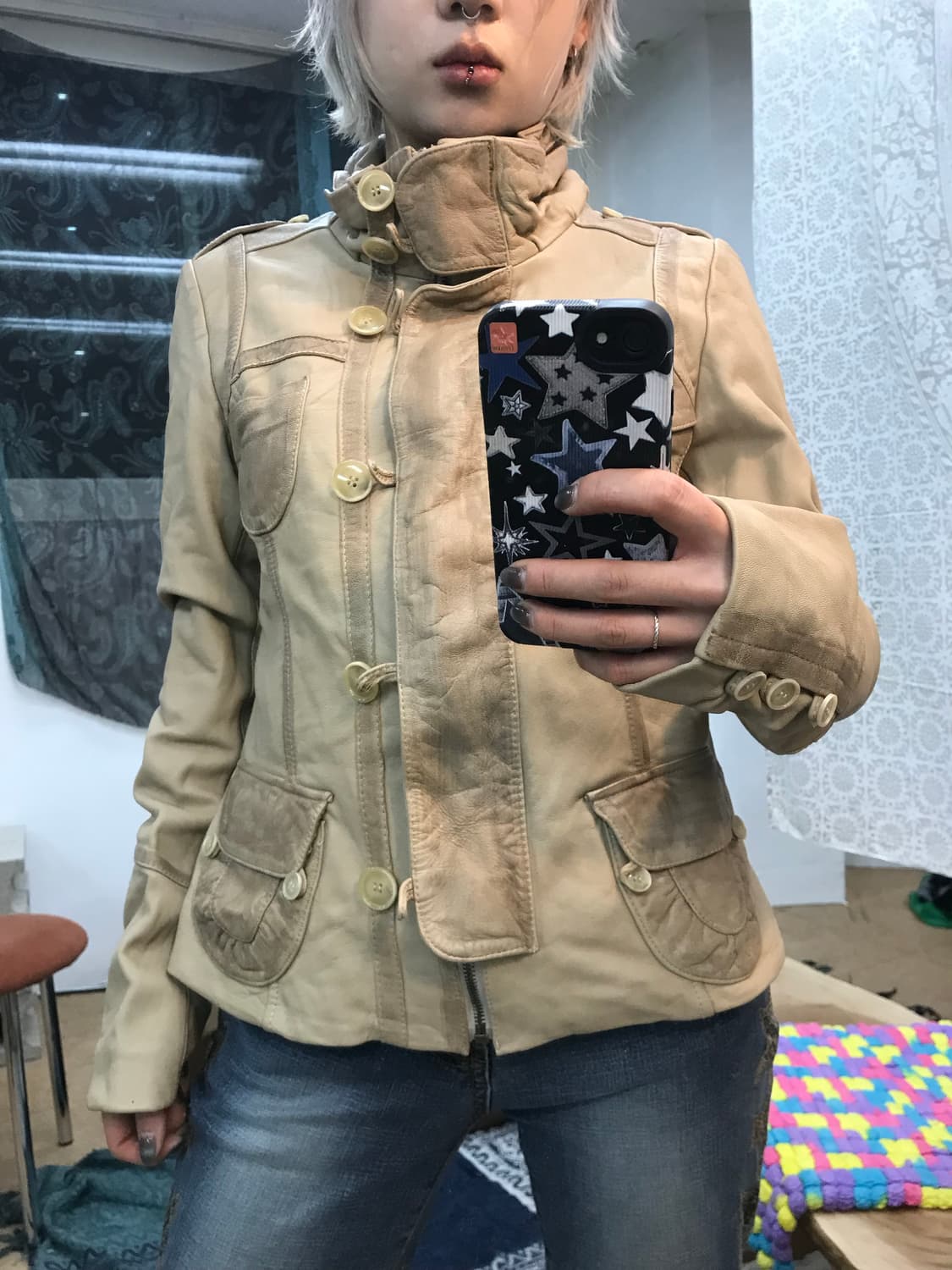 빈티지 여성 멀티포켓 레더자켓  상품이미지2