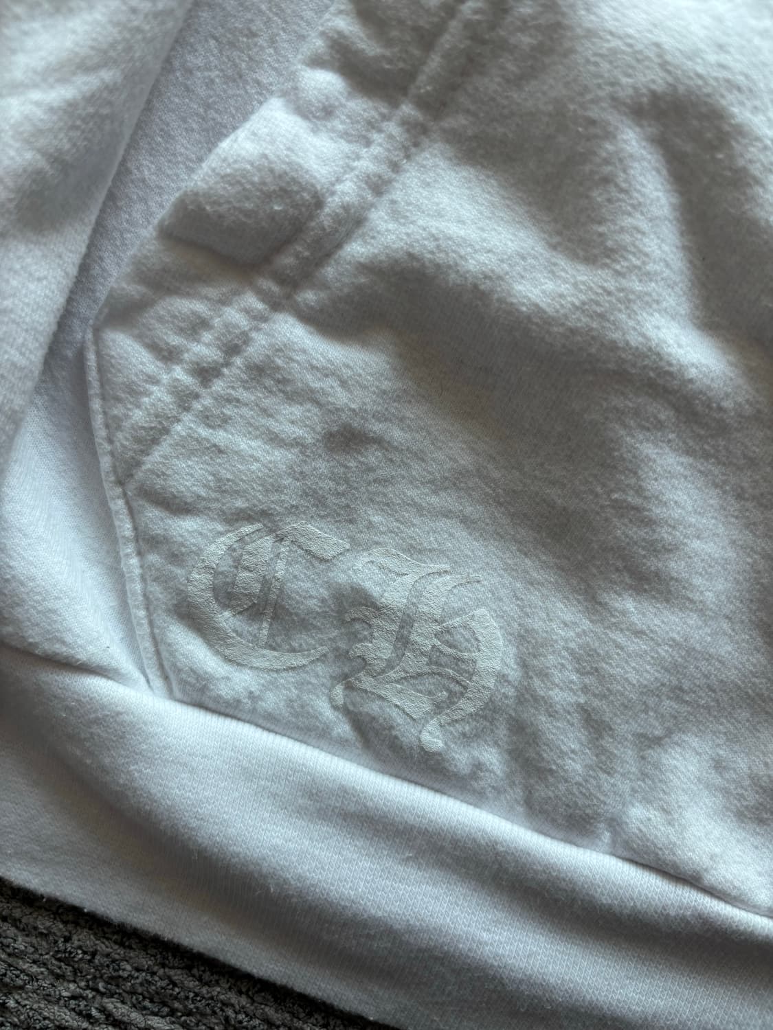 크롬하츠 홀스슈 플로랄 후드 화이트 XL 상품이미지6