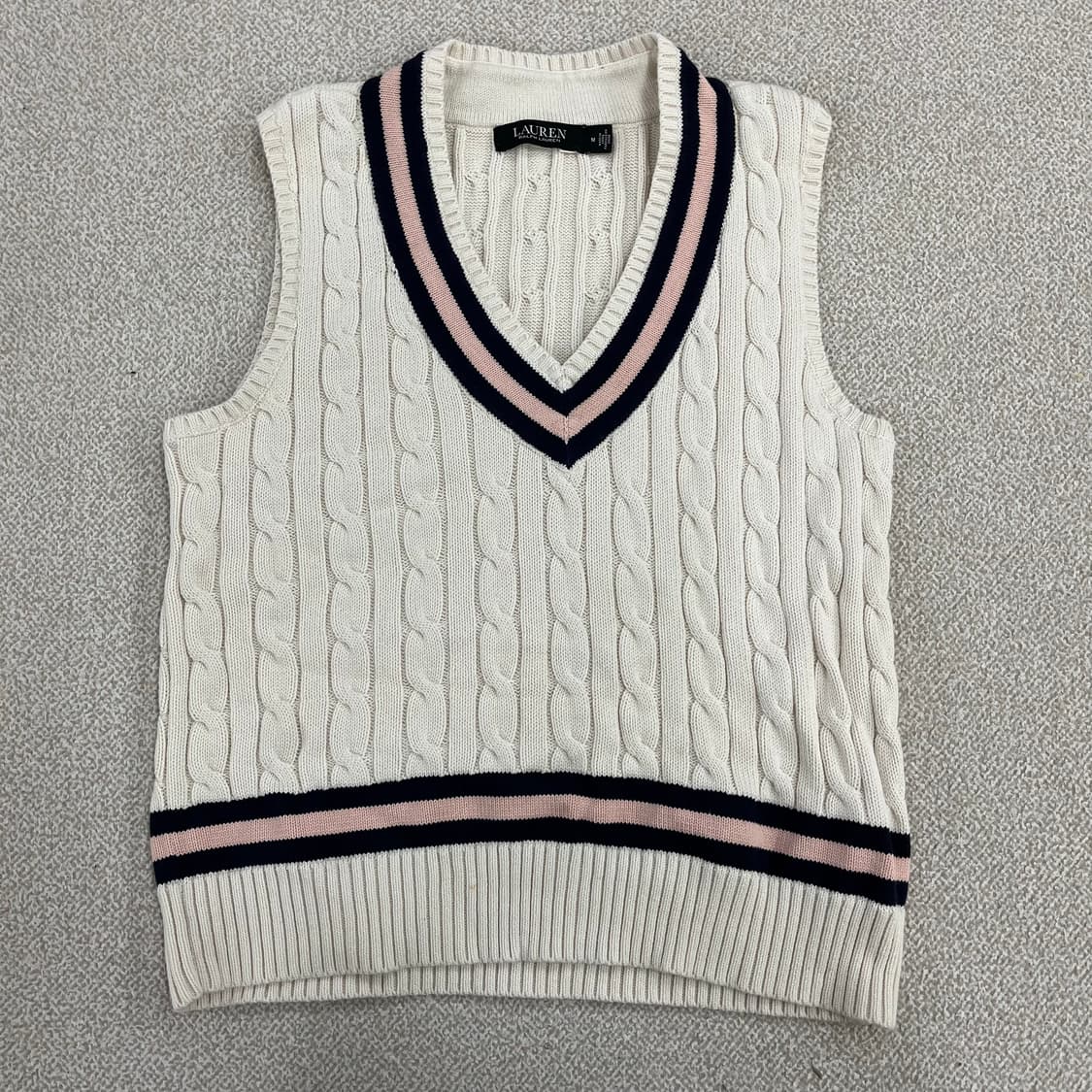 M 랄프로렌 여성 케이블 니트 조끼 0129M1 상품이미지1