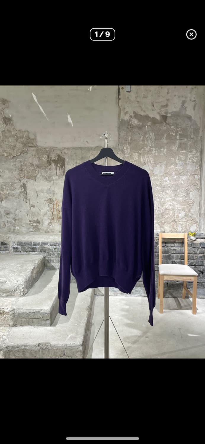 질샌더 퍼플 베이직 캐시미어 니트 상품이미지1