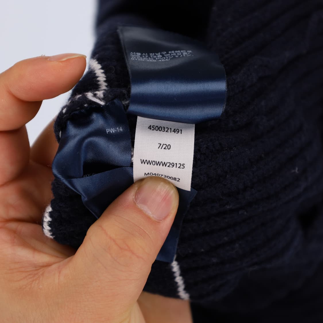 [XS] 신형 타미힐피거 여성 숄카라 터틀넥 크롭 와플 니트 3810 상품이미지7