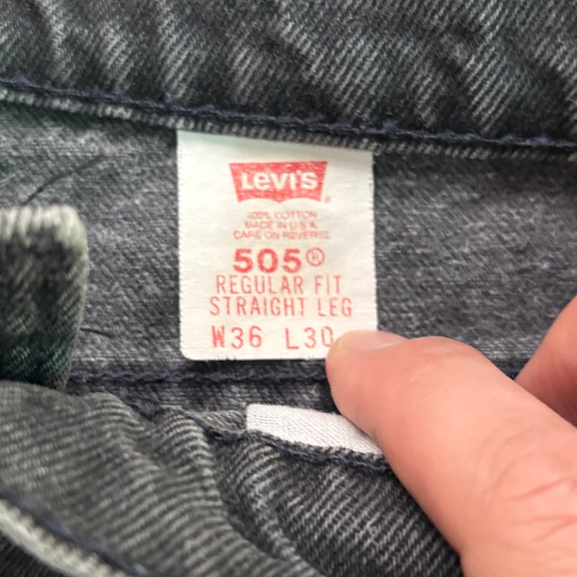 [36/30] 90s USA🇺🇸 리바이스 505 오렌지 탭 블랙 흑청 상품이미지4
