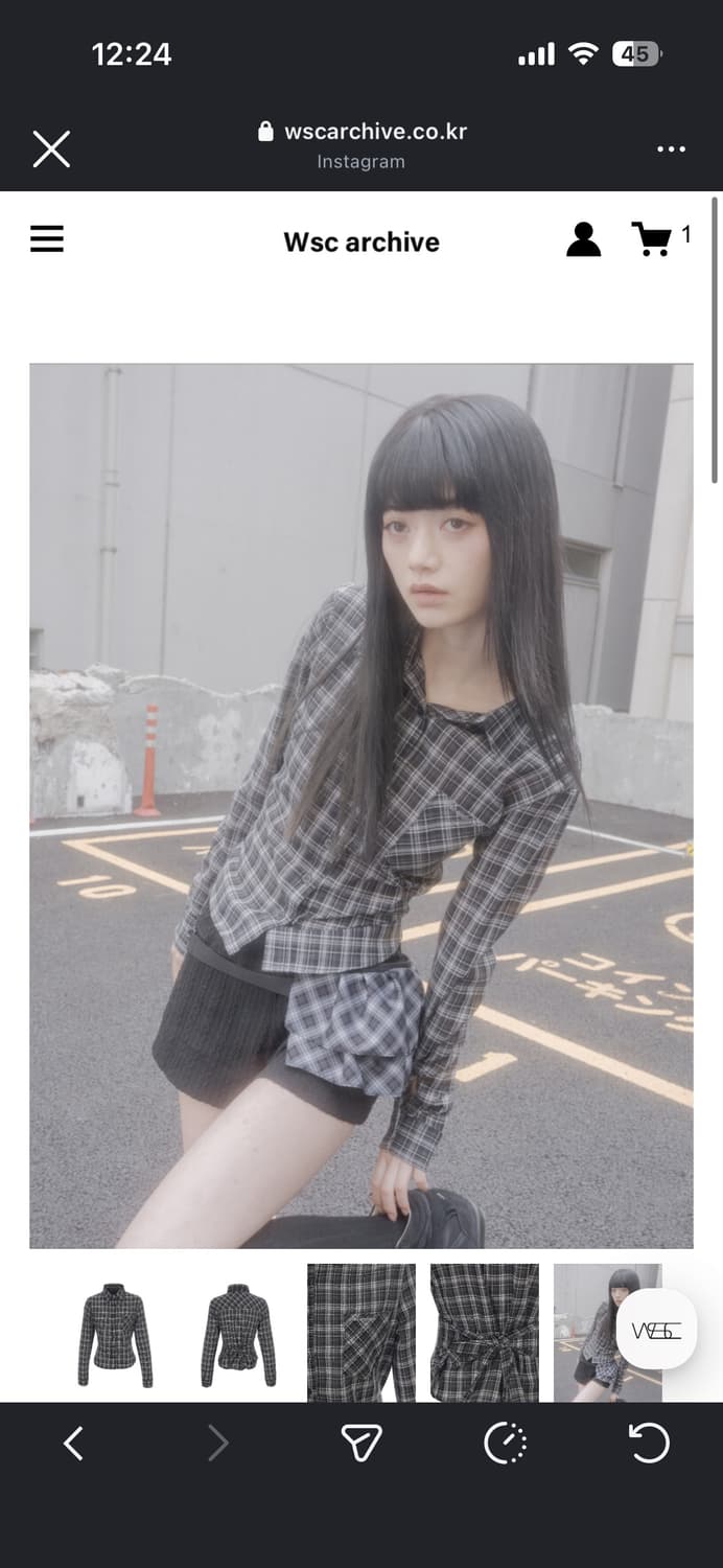 WSC archive Check tied shirt 001 상품이미지2