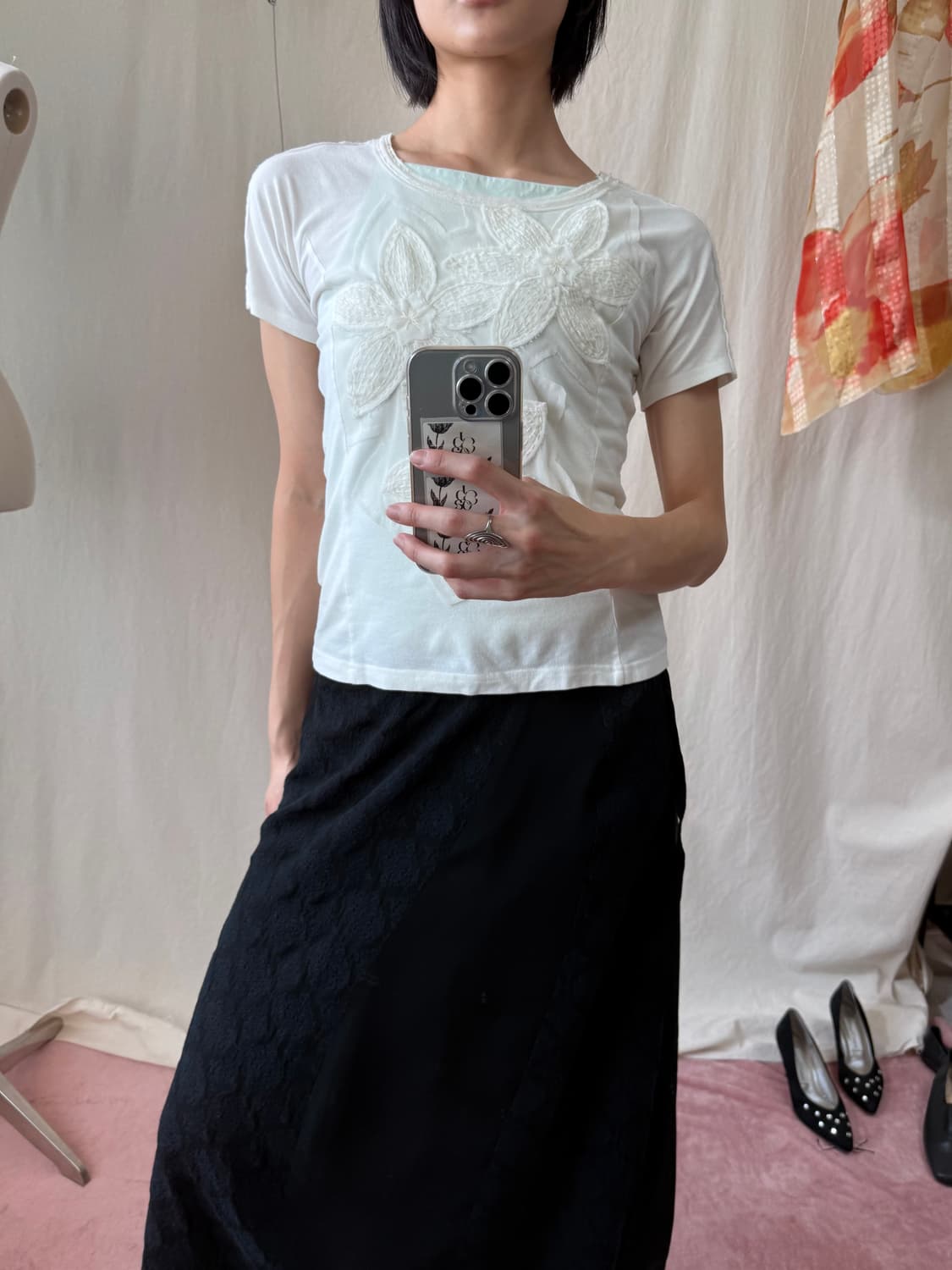 Hiroko Bis 플라워 패치 탑 상품이미지3