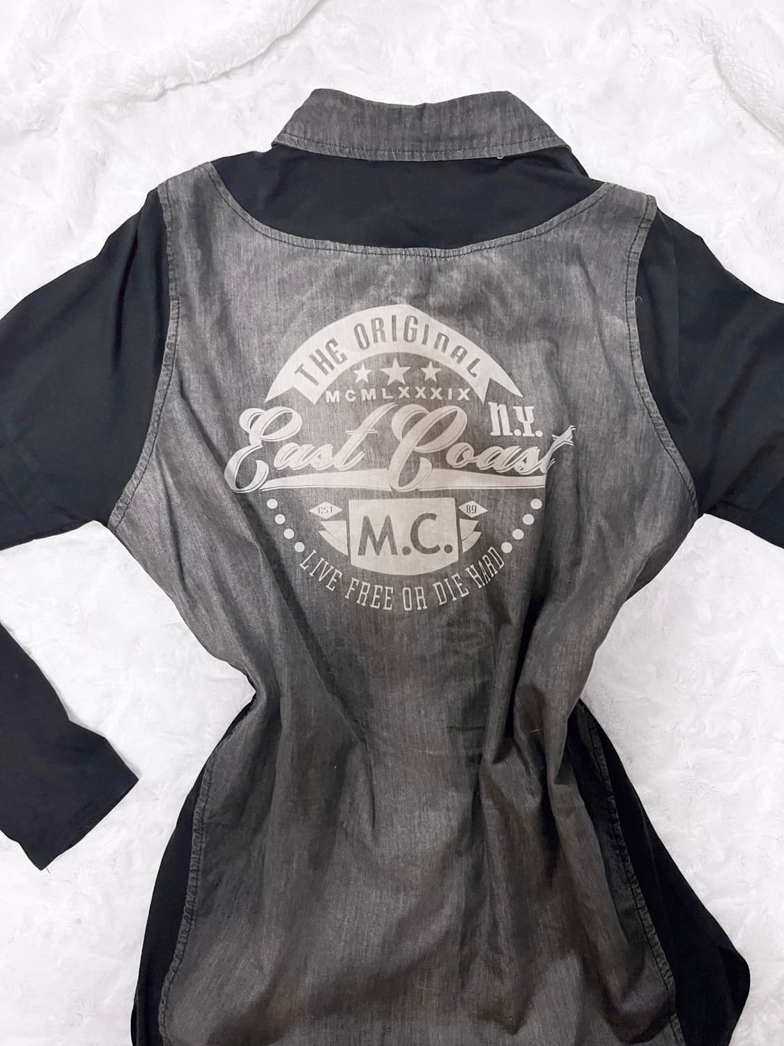 빈티지 블랙 차콜 카라 티셔츠 상품이미지3