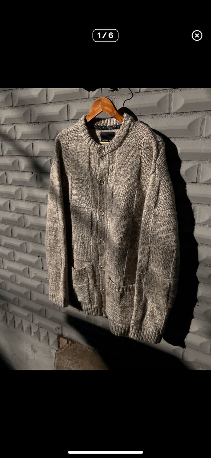 Number (N)ine Wool Plaid Knit Cardigan 상품이미지1