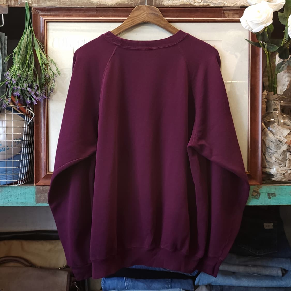 90s 헤인즈 빈티지 스웻셔츠 플레인 스웻셔츠 자주색 퍼플 xl 상품이미지2