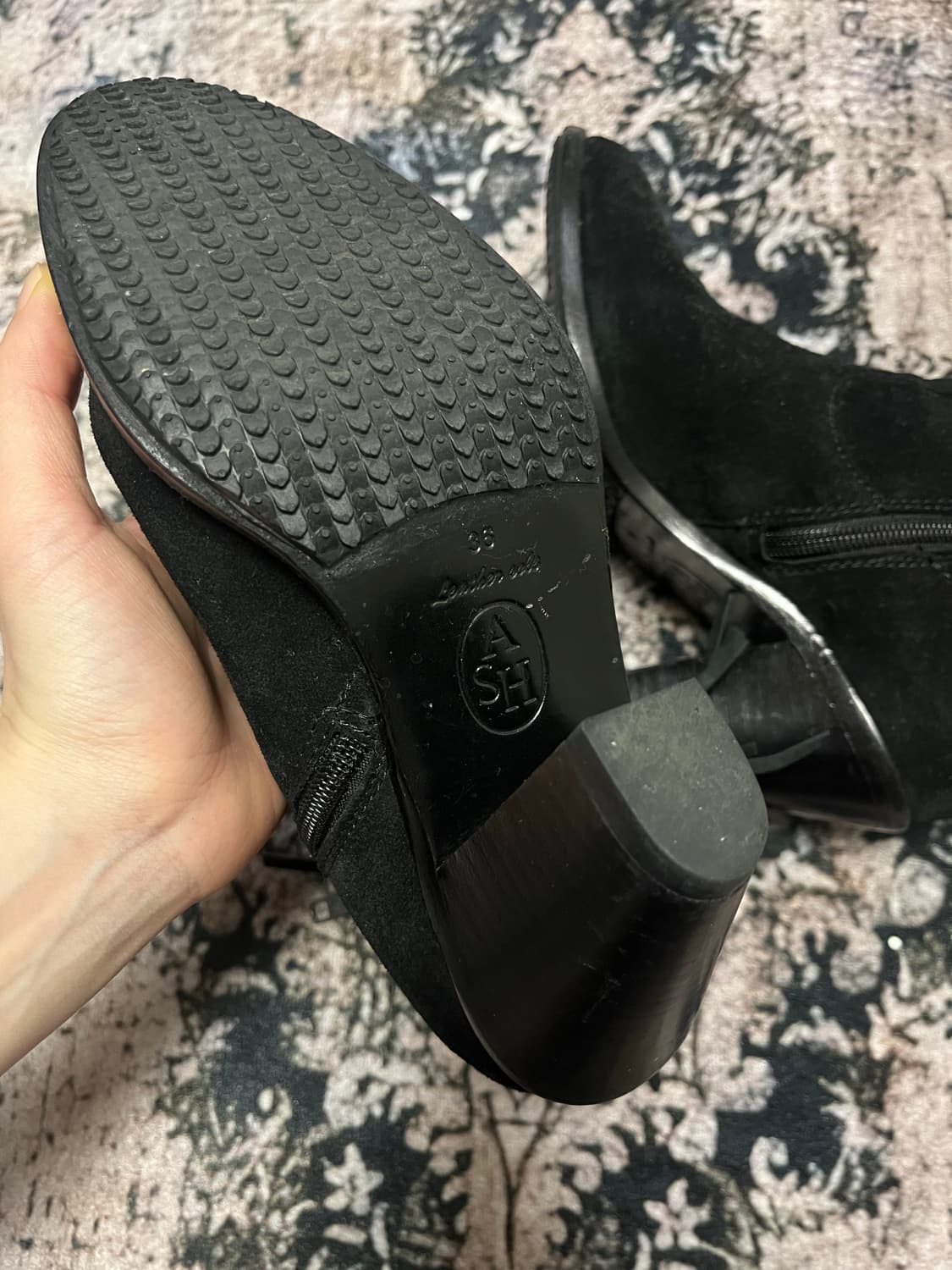 (230) Ash 스웨이드 스터드 프린지 힐 부츠 상품이미지6