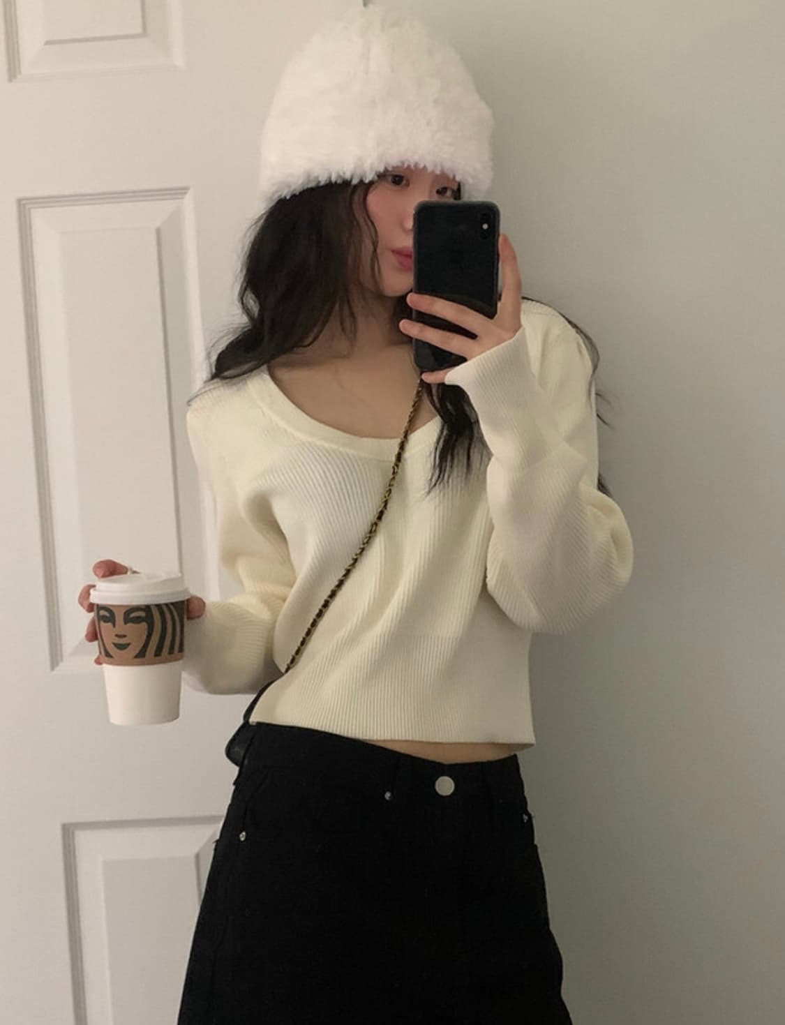 새상품) 나이니 푸리모 유넥 긴팔 니트 아이보리 상품이미지1