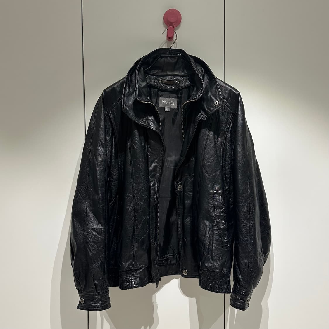 윌슨레더 하이넥 더블레이어 레더자켓 상품이미지5
