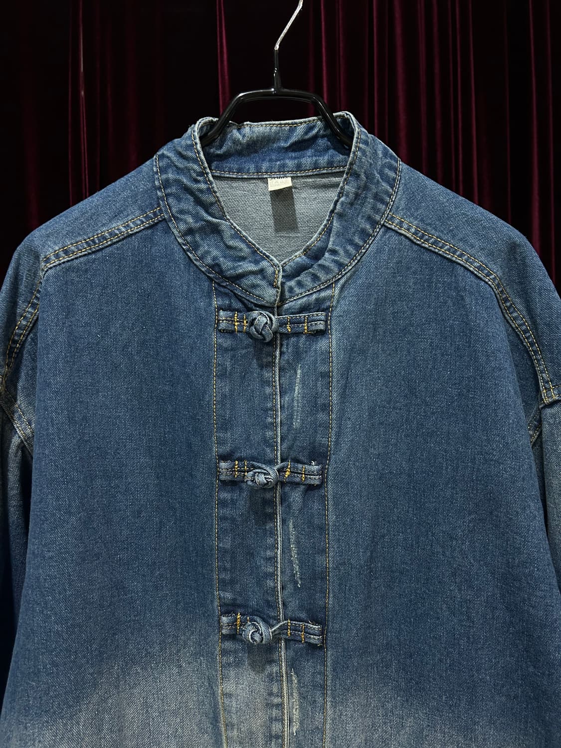 vintage china collar st denim jacket 상품이미지2