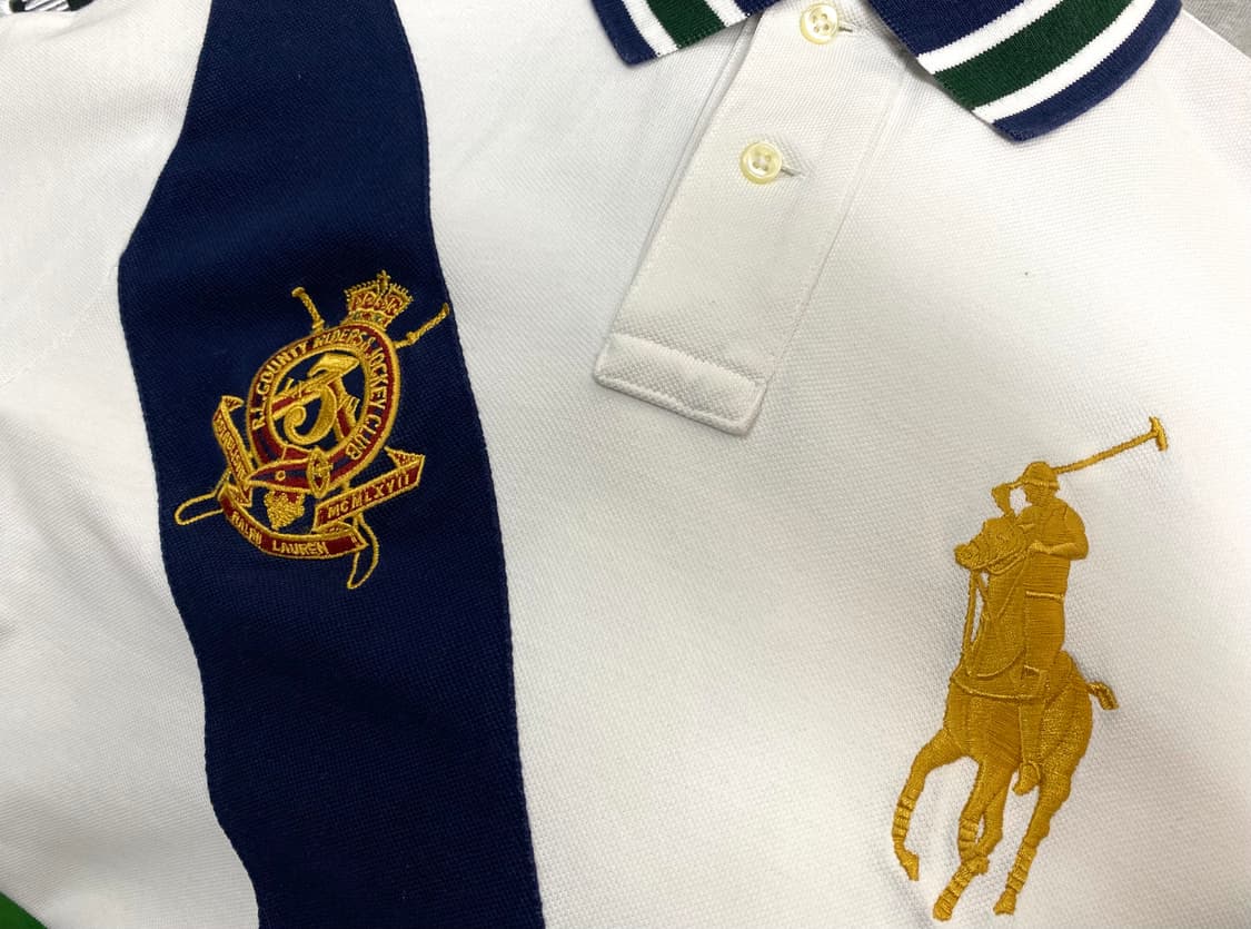 폴로 사선 스트라이프 골드자수 폴로셔츠 S 상품이미지3