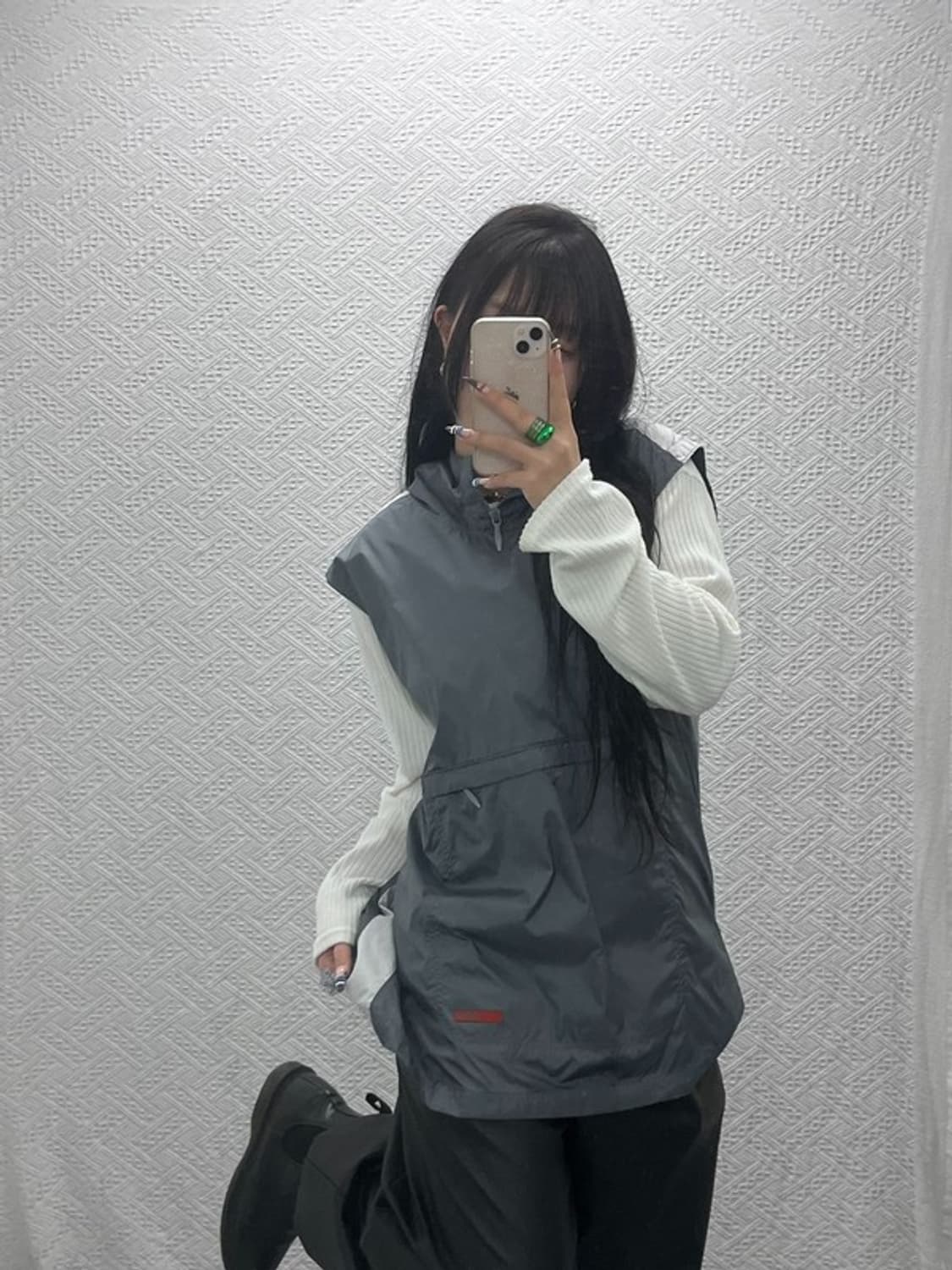 나이키 올드스쿨 레트로 아노락 바람막이 후드 조끼 105 C07961 상품이미지1