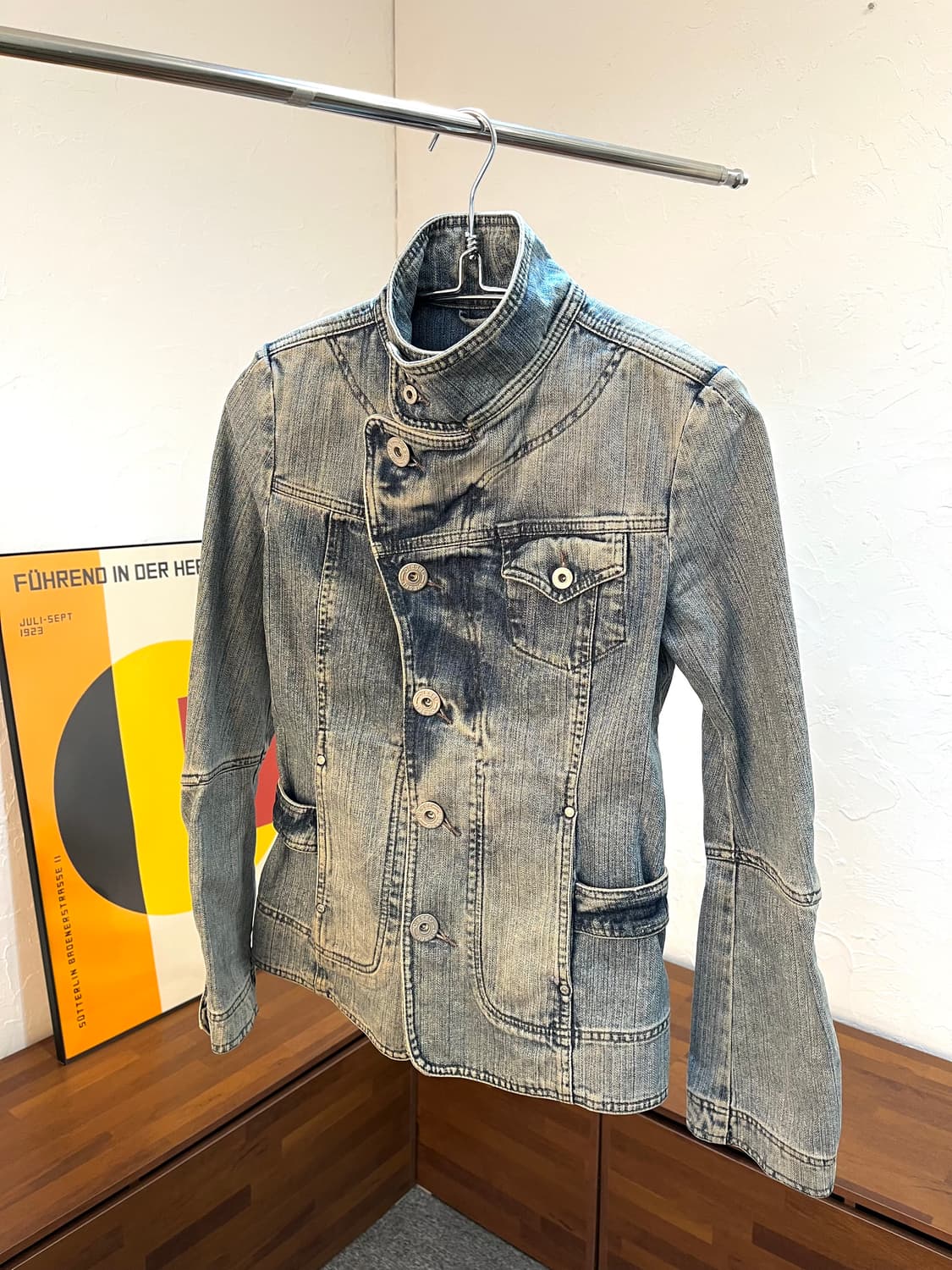 디젤 비대칭 라이더 데님 자켓 상품이미지3