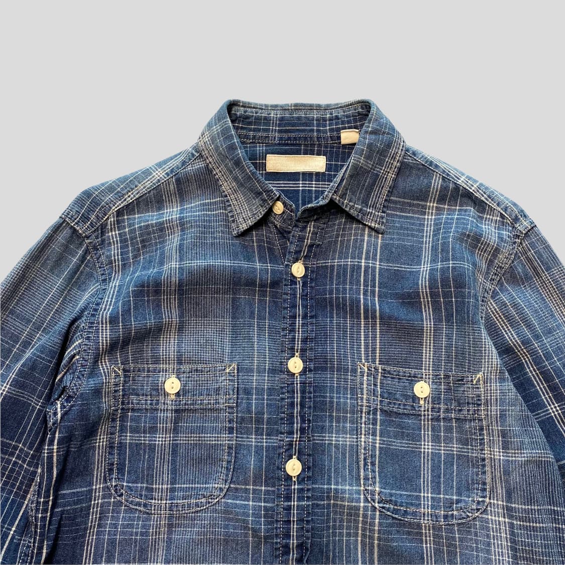 (S)유니클로 인디고블루 프로젝트 체크셔츠 상품이미지2