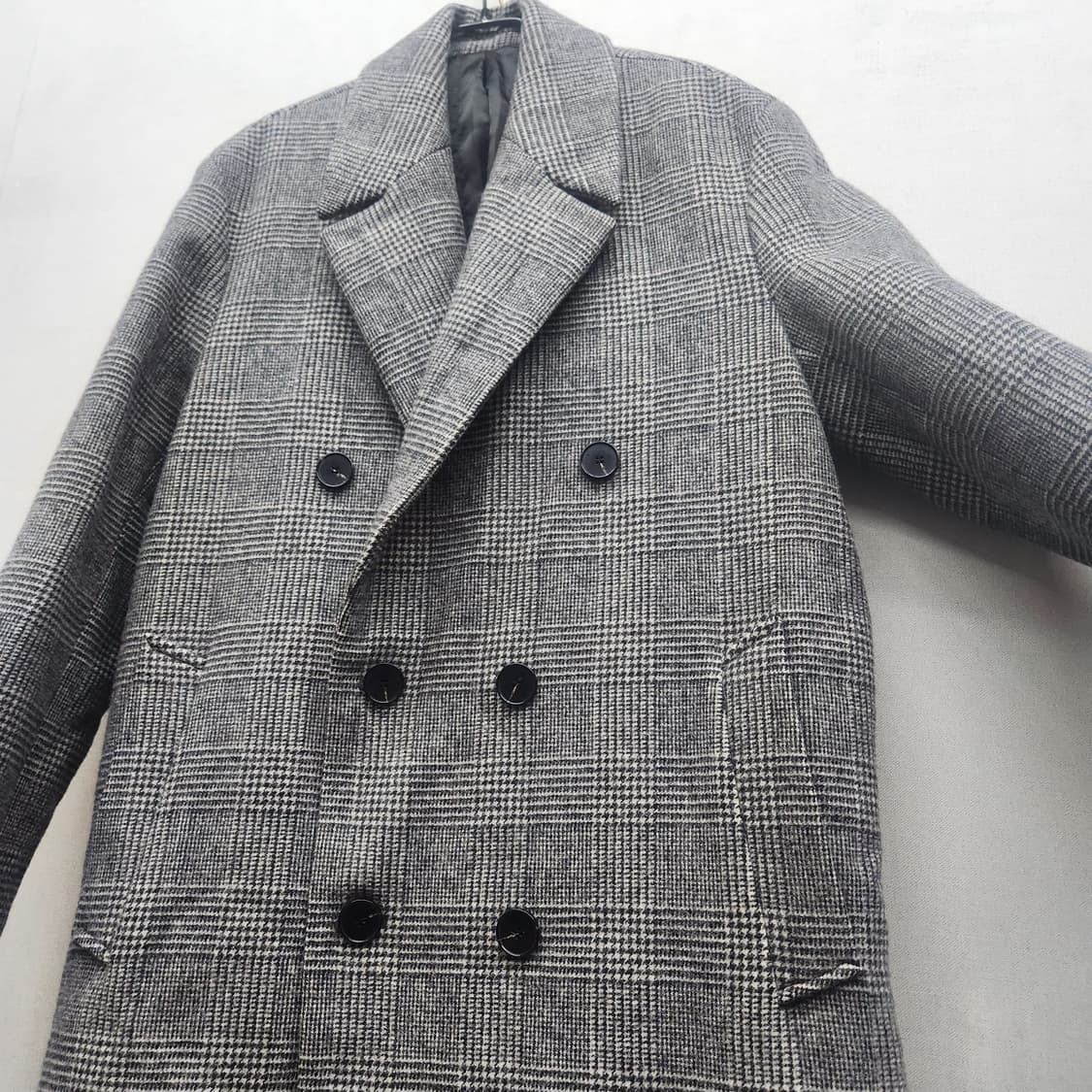 드로우핏 체크패턴 롱 버진울 혼방 코트 M(M) 상품이미지3