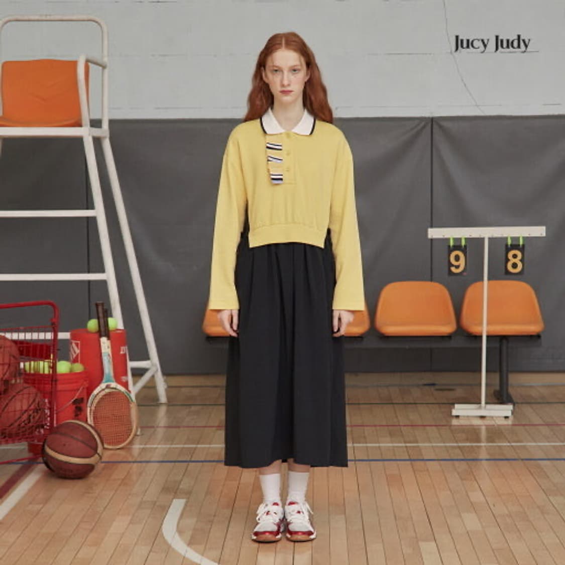 쥬시쥬디 카라프릴 배색원피스 상품이미지1