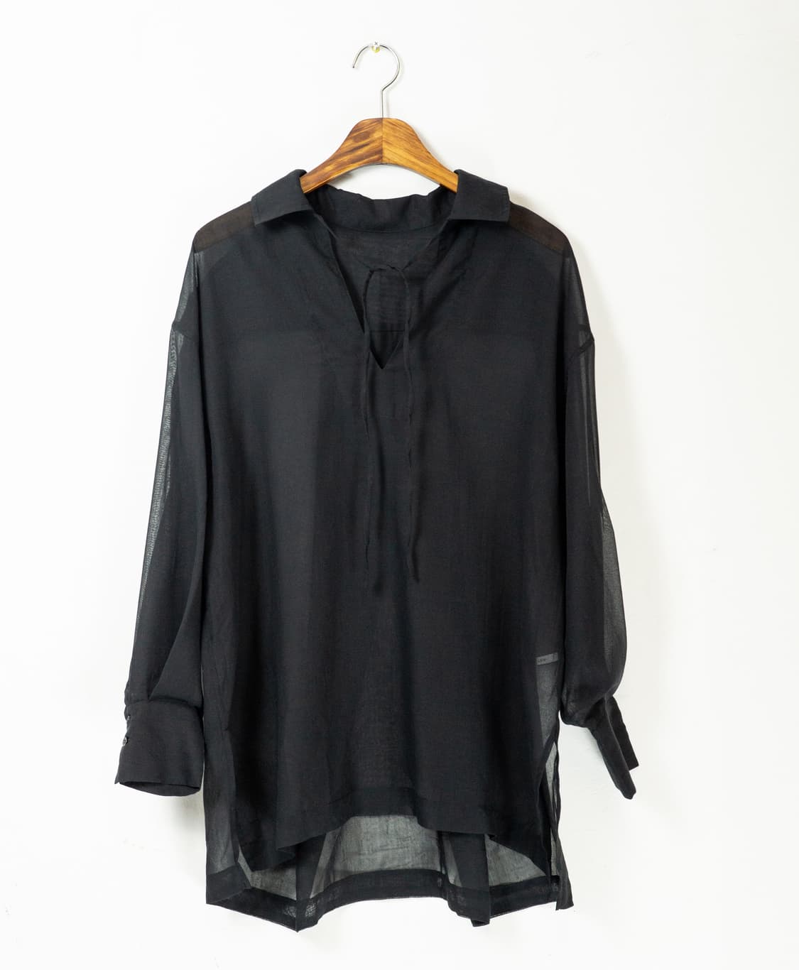 Black see-through shirt 상품이미지2