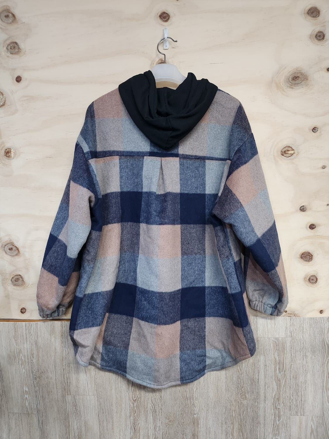 377) 후드 체크 남방 자켓 루즈핏 상품이미지2