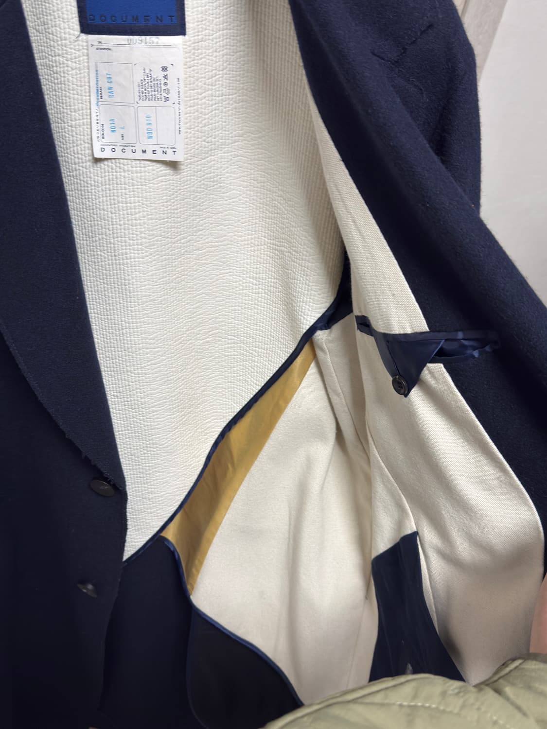 (~2.22)도큐먼트 도큐멘테이션 울 멜튼 코트: 네이비 / L 상품이미지4