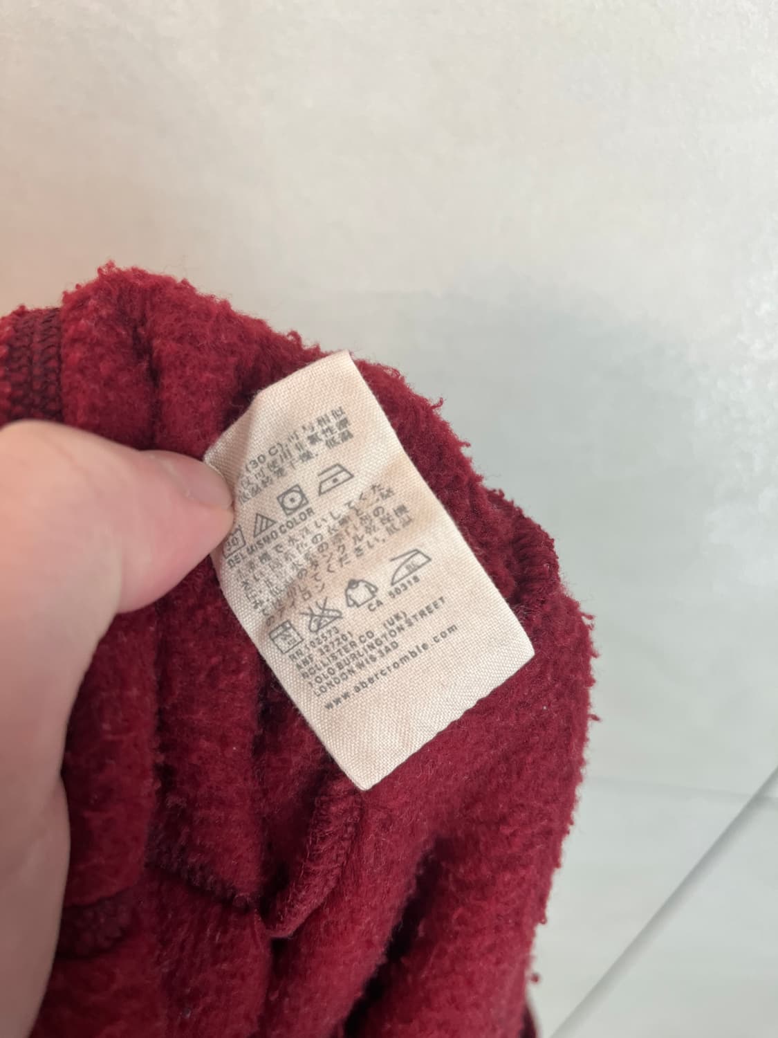 아베크롬비 화이트순록 버건디 후드티 [L] 상품이미지5