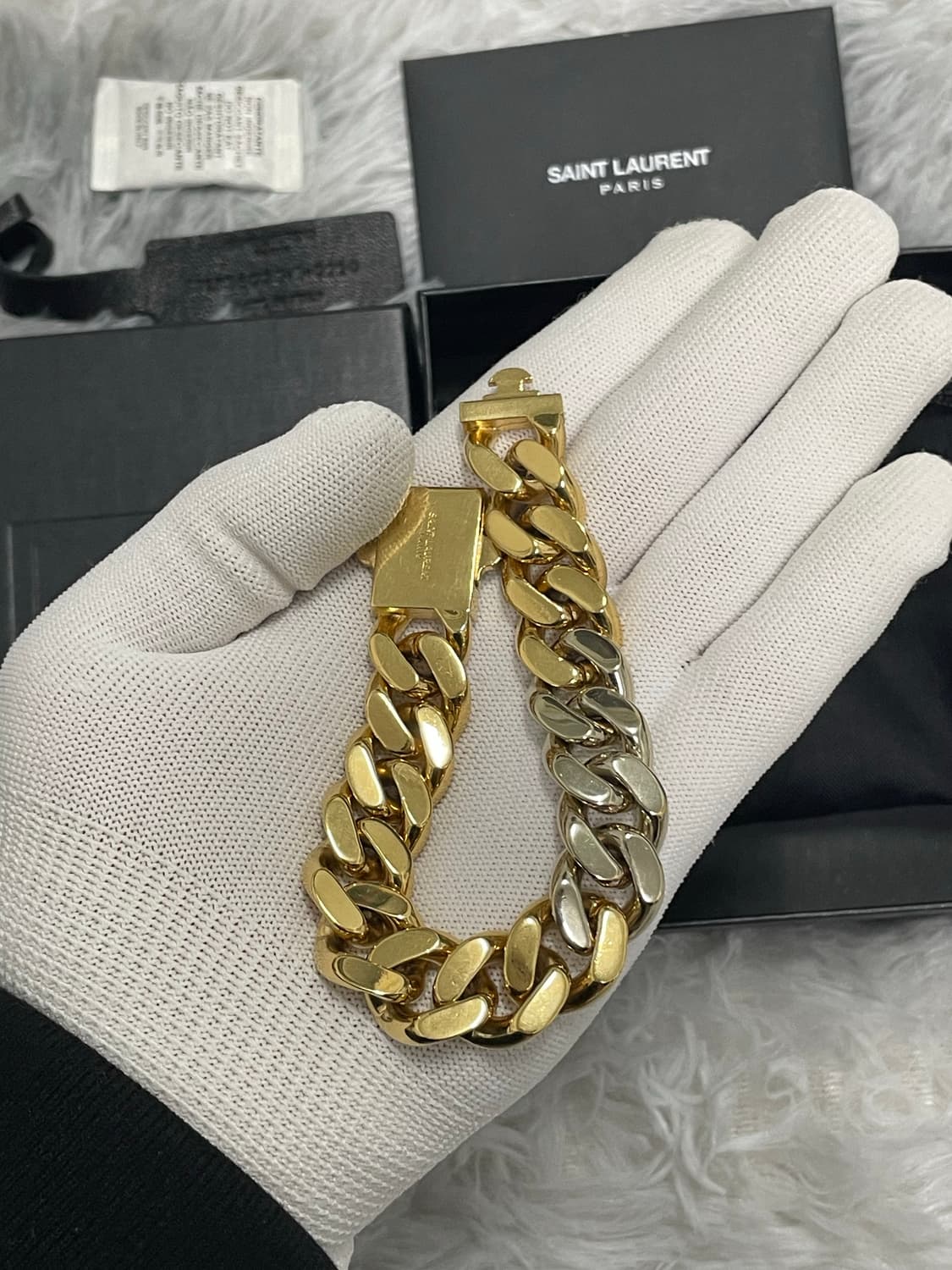 [풀구성] 입생로랑 투톤 금장 팔찌 [os] 상품이미지4