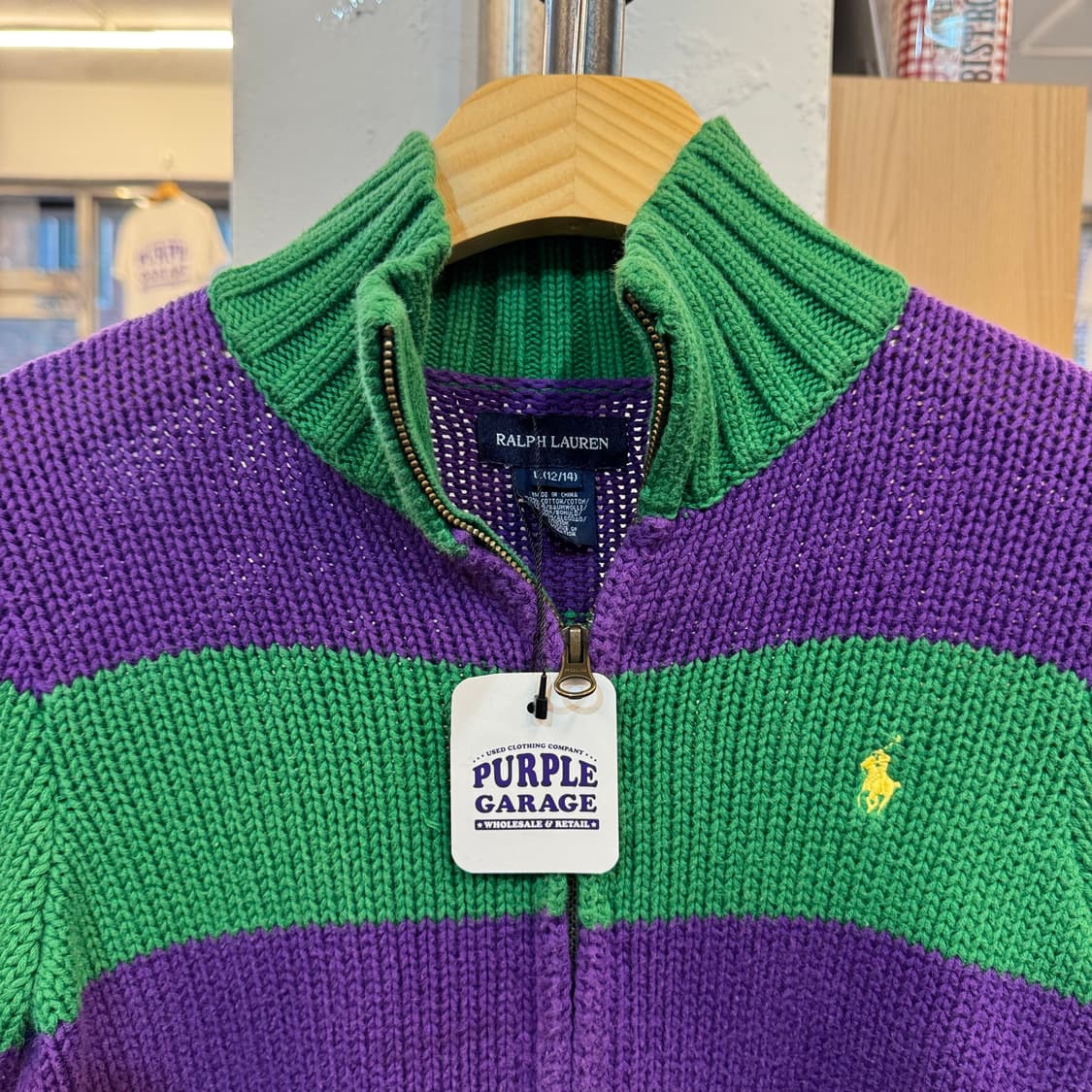 폴로 랄프로렌 단가라 코튼 니트집업 B65 상품이미지2