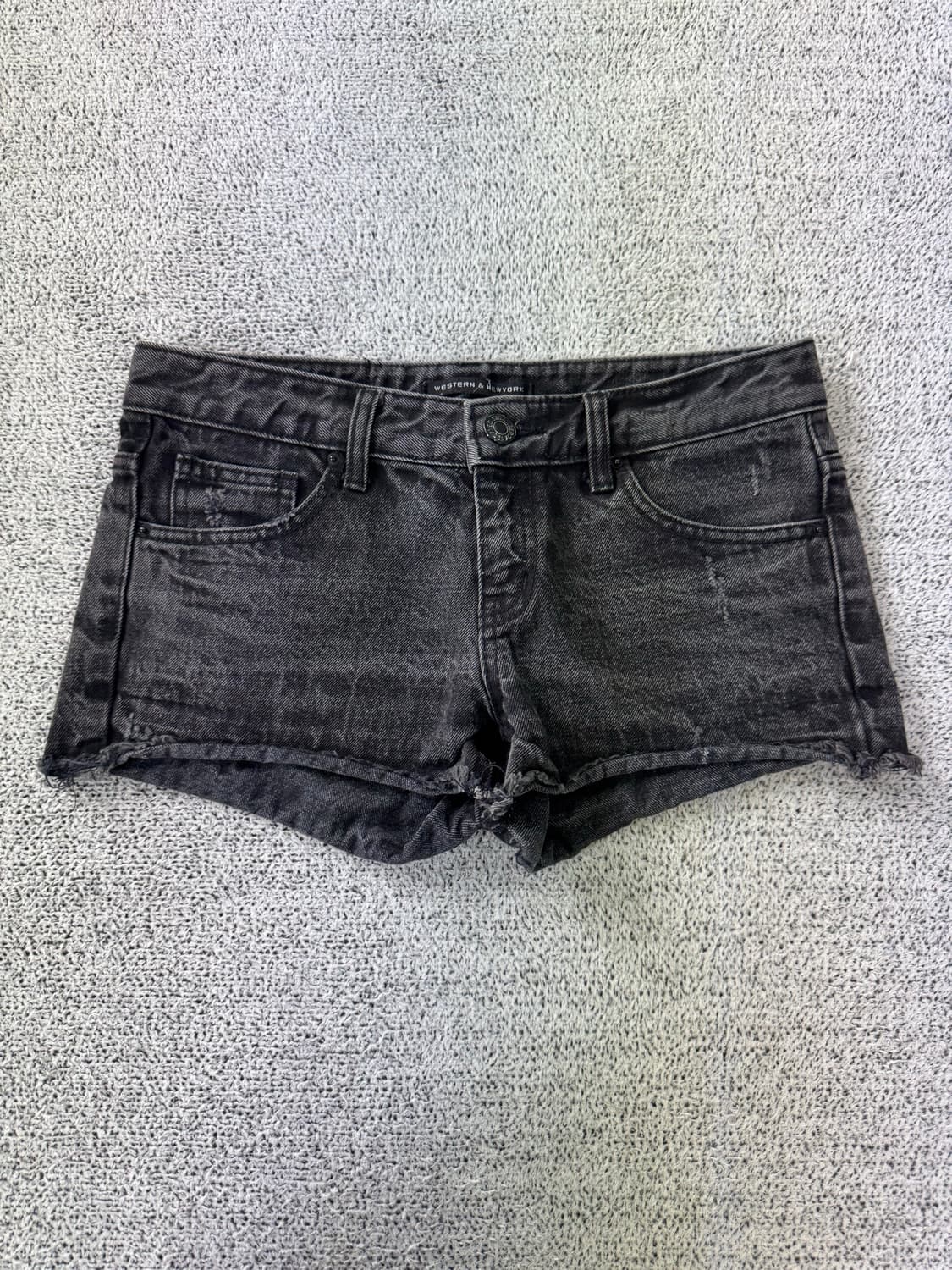 블랙 데님 숏팬츠 상품이미지1