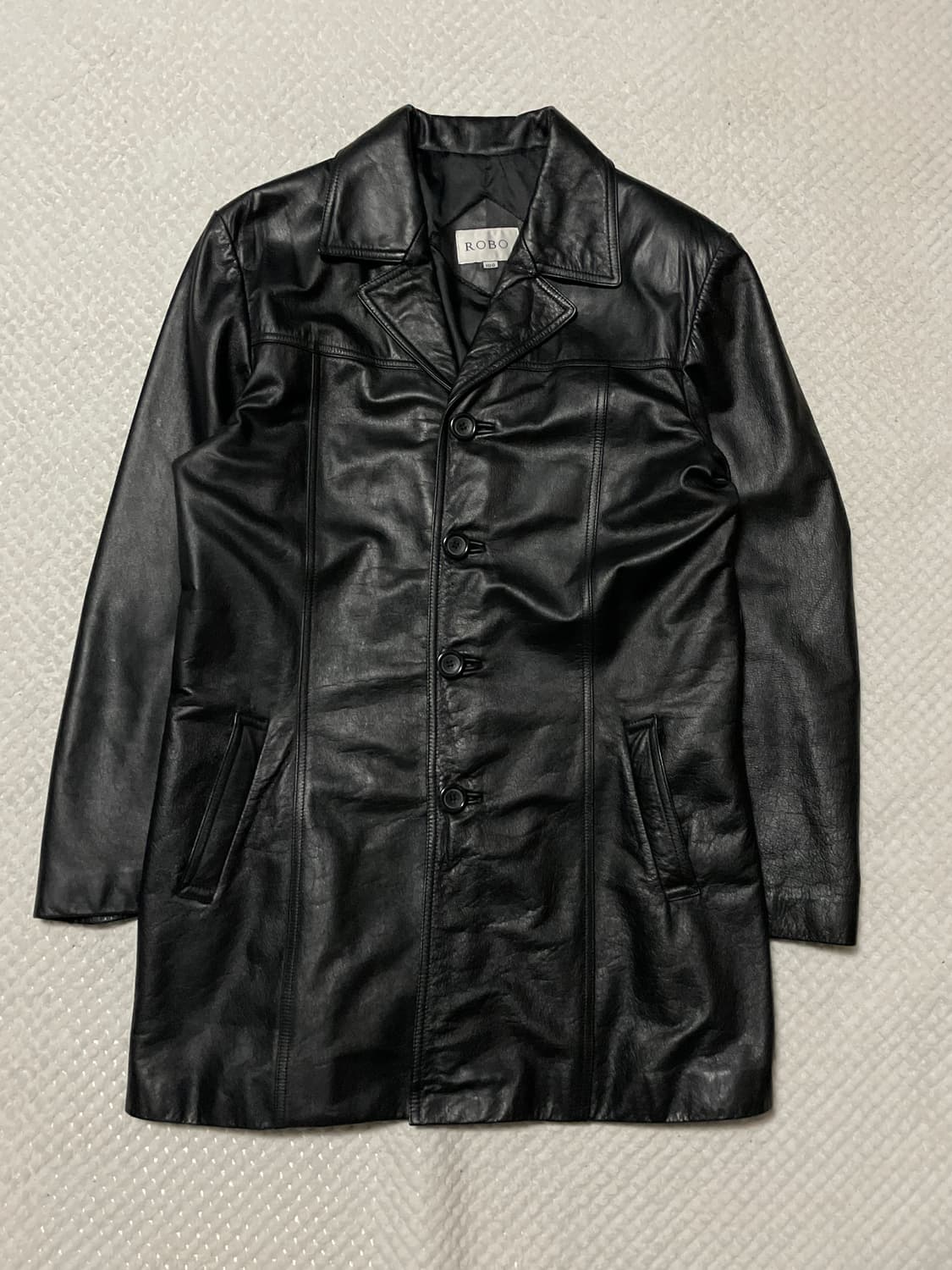 ROBO 로보 웨스턴 무드 카우하이드 소가죽 레더 카 코트 상품이미지2