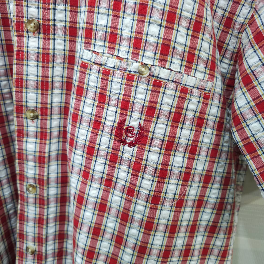 챕스 랄프로렌 시어서커 반팔 체크셔츠- M 상품이미지3