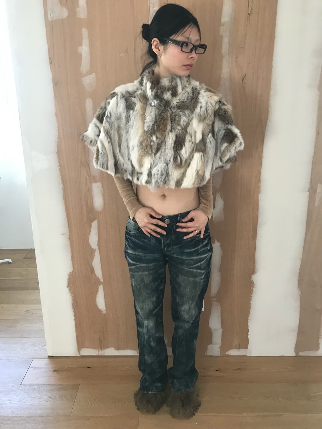 vintage mix fur cape 상품이미지1