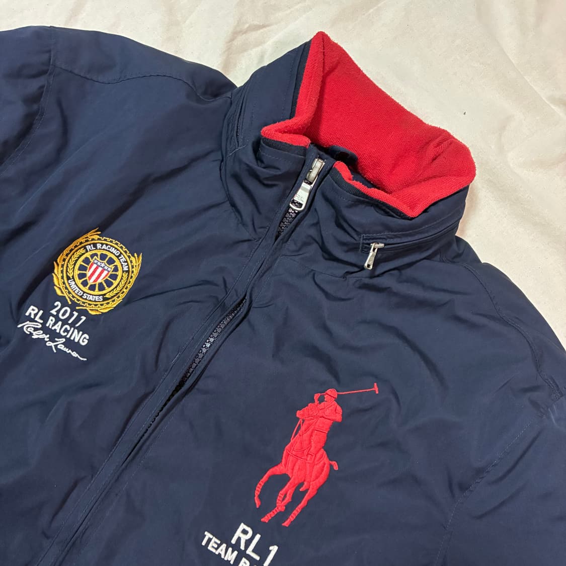 희귀) 폴로 빅포니 레이싱 블루종 점퍼 L 상품이미지4