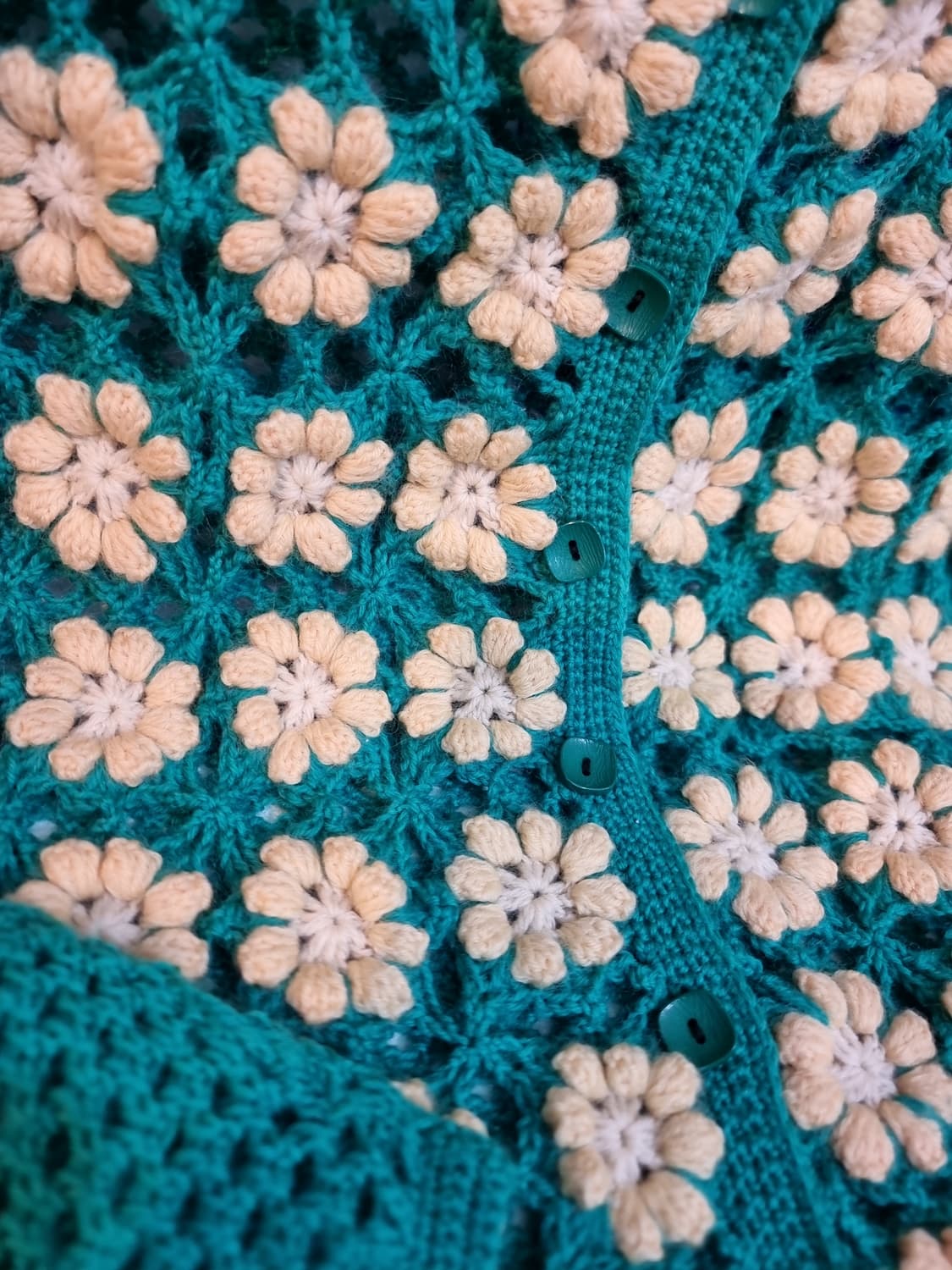 핸드메이드 꽃 모티브 크로셰 가디건 상품이미지3