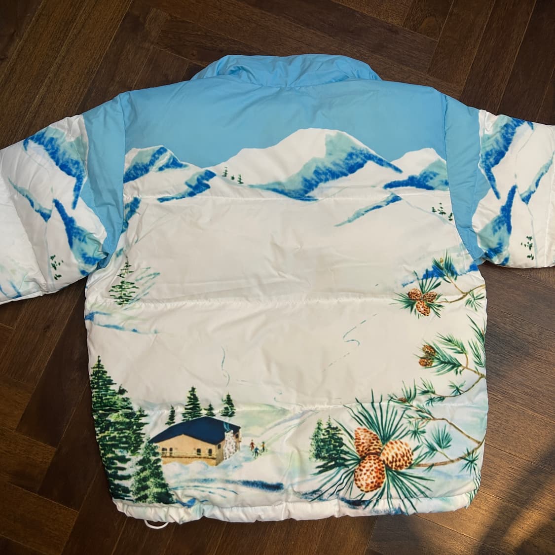 OIOI 오아이오아이 설산패딩 화이트 프린팅 숏패딩 상품이미지2