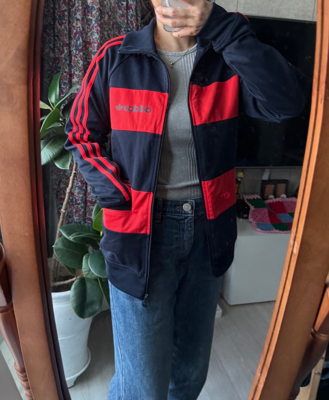 아디다스 베켄바우어 포켓 져지 네이비 다홍 상품이미지5