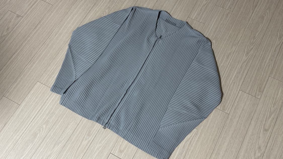 이세이미야케 옴므플리세/집업 가디건 라이트그레이/3 상품이미지1