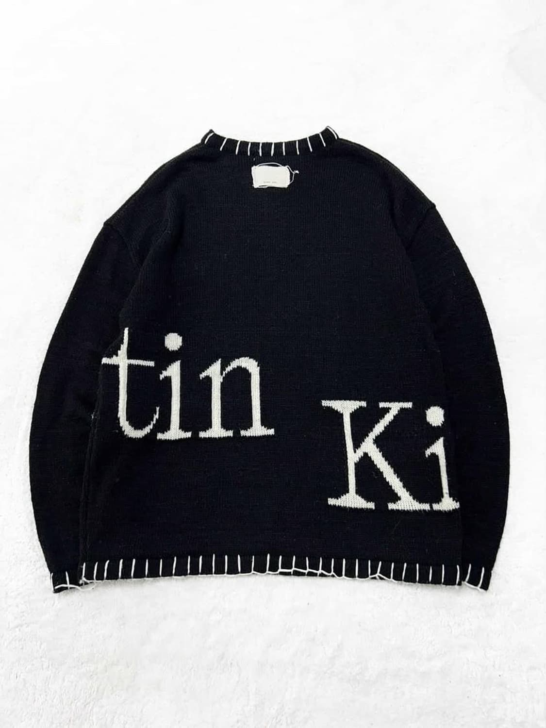 마뗑킴 빅로고 스티치 블랙 니트 상품이미지7