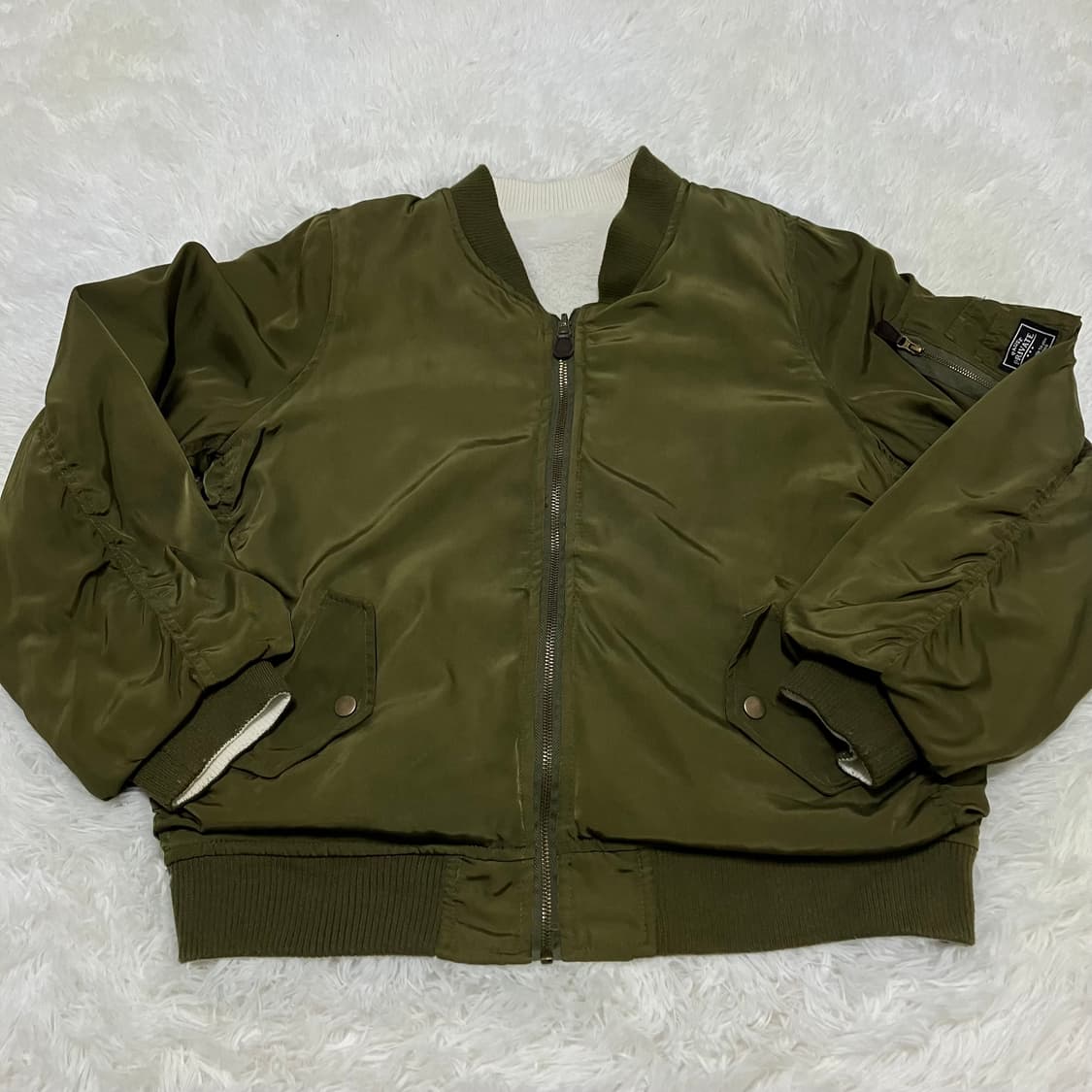 빈티지 카키 셔링 항공 점퍼 863 y2k 스트릿 모리 갸루 일본빈티지  상품이미지1