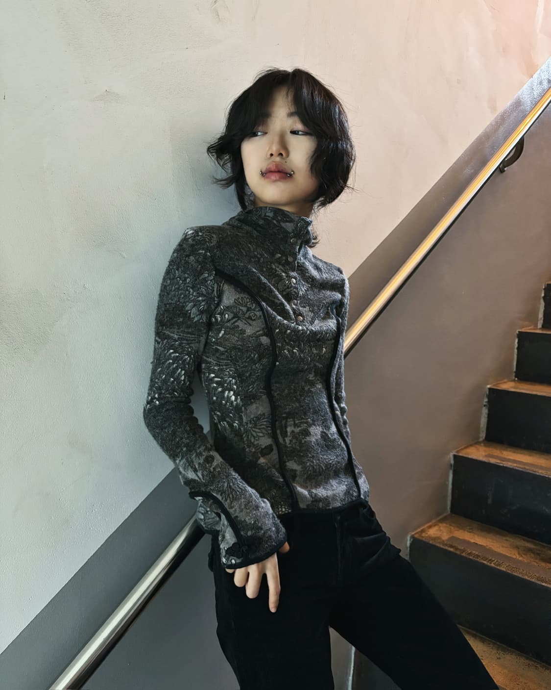 오즈온 오리엔탈 니트 매쉬 탑 상품이미지1