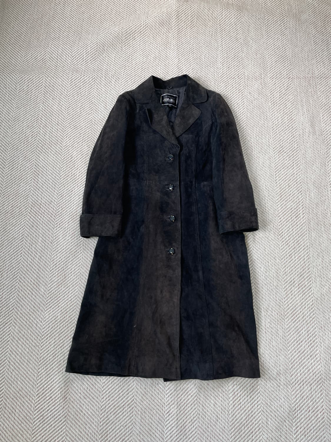 JHAJHA 테일러드 스웨이드 롱코트 J03307 상품이미지1