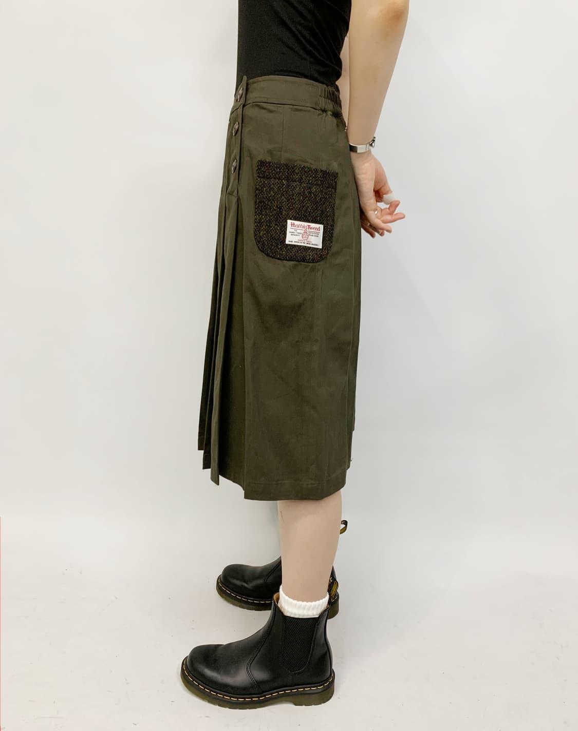 헤리스 트위드 플리츠 스커트 상품이미지1