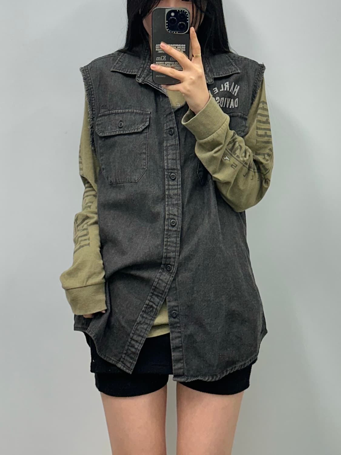 할리데비이슨 빈티지 로고 민소매 셔츠 상품이미지1