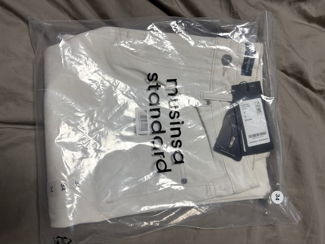 (새상품) 노홍철 럭키가이 플레어 크림 데님 팬츠 34 상품이미지3