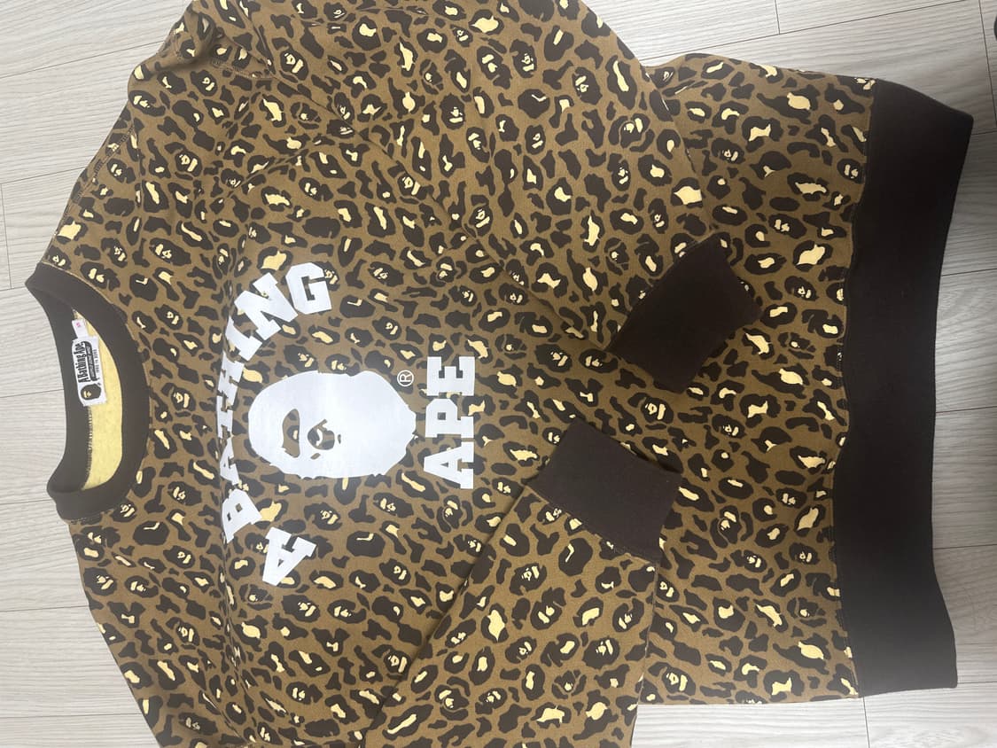 베이프 레오파드 호피 맨투맨 후드티 s 상품이미지1