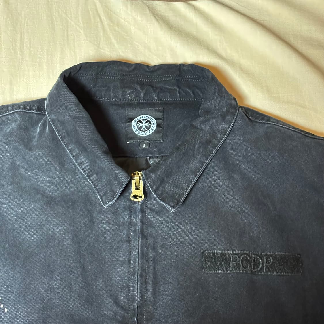 [3] 펀치드렁크파티즈 워시드 페인트 워크 자켓 블랙 상품이미지2