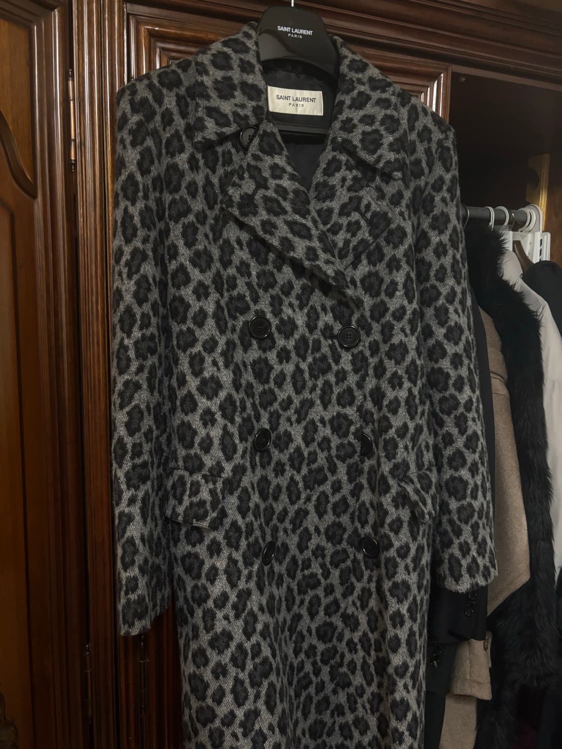 생로랑 /레오퍼드 모헤어 코트 /50 상품이미지2