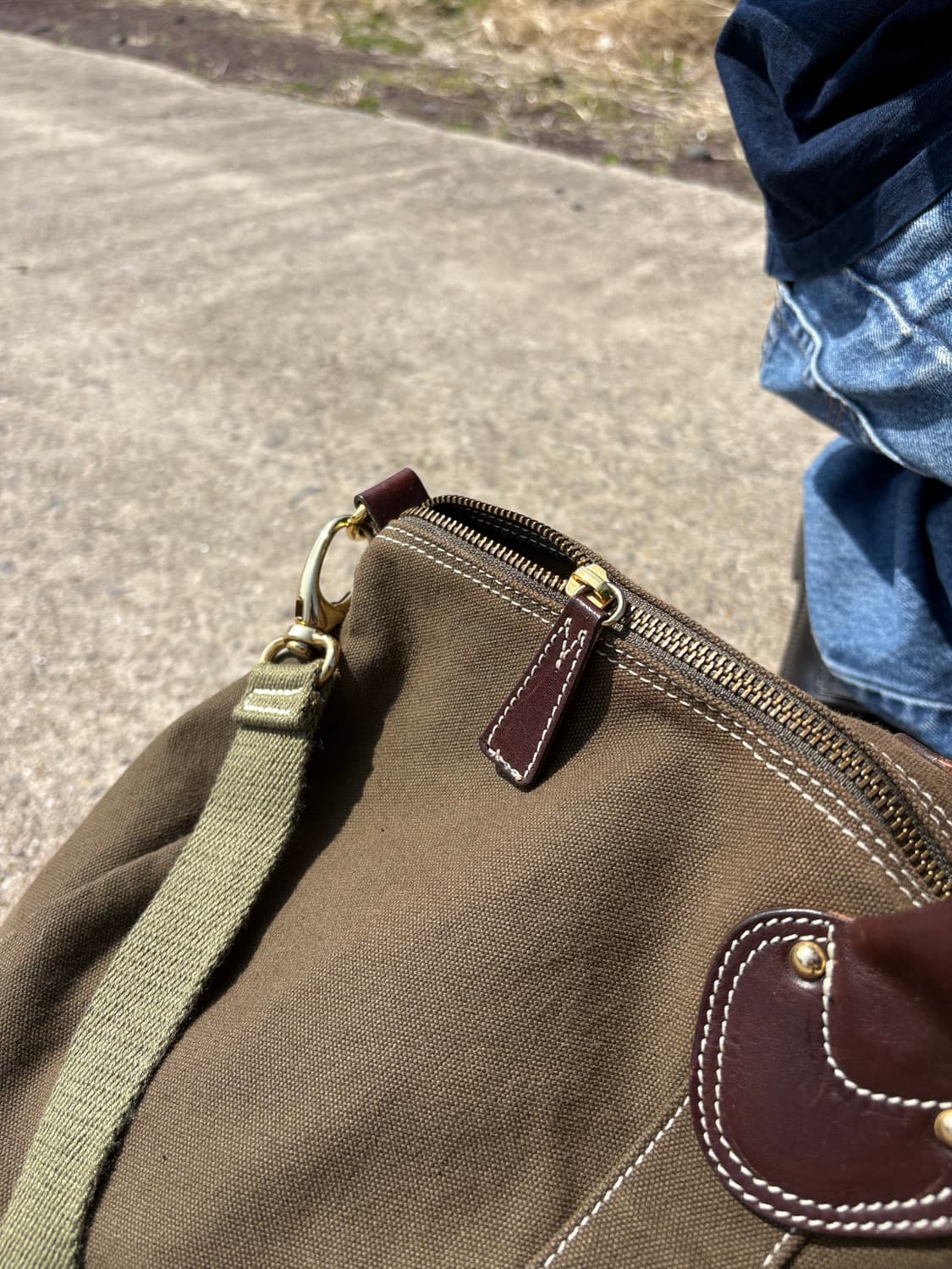 Massimo 이태리 캔버스 카키 더플백 투웨이백 (엘엘빈st) 상품이미지4